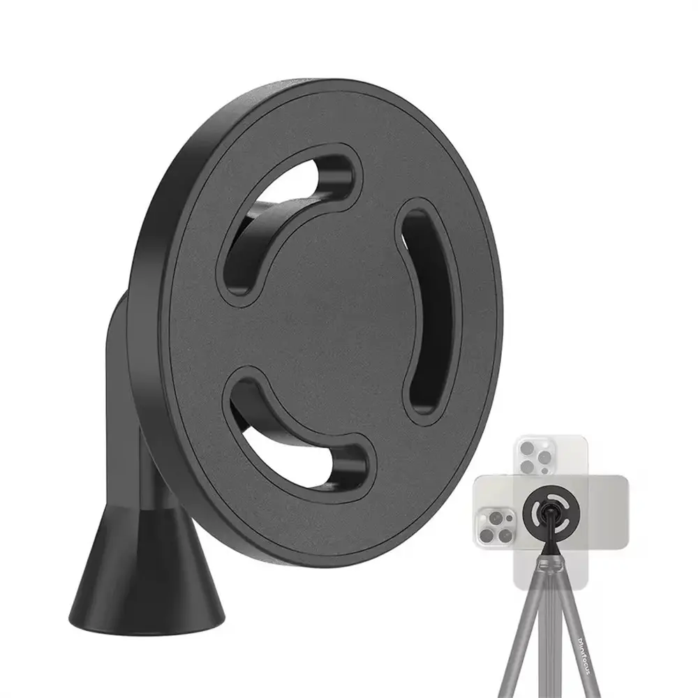 Magnetic Phone Smartphone Tripod Mount Adapter for iPhone 16 15 14 13 12 Plus Pro Max, Selfie Stick Holder, Cell Phone Holder, Cell Phone Mounts, 1/4"-20 Thread, Magsafe Compatible