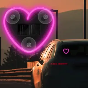 New Solar Atmosphere Light Heart-shaped Dynamic Gradient LED Fit Car Interior Ambient Light Decoration Accessory RGB