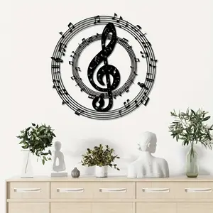 This metal wall decor, Decorative Wall Art, features a musical note theme and can serve as an elegant hanging ornament, perfect for decorating living rooms and bedrooms, or as a gift for birthdays, Mother's Day, or housewarmings.