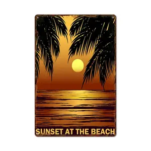 Creative 2D Flat Metal Wall Decor Featuring Retro Surfboards, Ideal for Home, Bar, Summer, or Coastal Wall Decoration