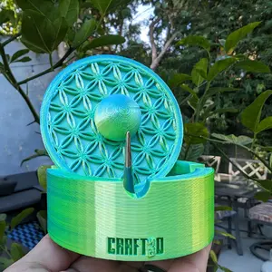 Ashtray Poker with Lid. Smell proof. Seed of Life