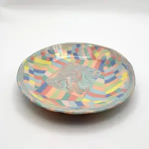 Rainbow • Nerikomi Porcelain Small Plate / Saucer • 4-5 inches