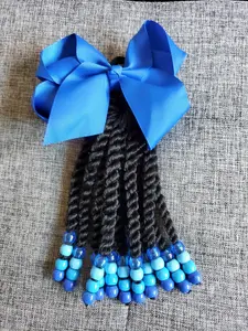Box Ponytails braids with beads synthetic