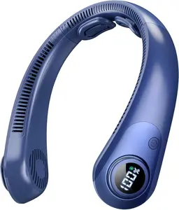 Wearable Bladeless Neck Air Conditioner - Personal Cooling Fan with LED Display, 5 Speed Options & Stylish Neck Support