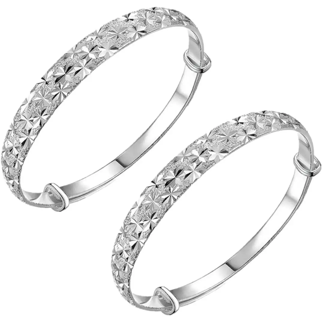 Sterling Silver Bangle for Women, Minimalist 925 Adjustable Open Cuff Bracelet, Stackable Elegant Jewelry Gift for Mom, Wife, Beautiful Bracelets, Elegant Jewelry Bracelet