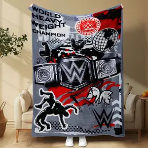Soft Comfortable Wwe Champion Wrestling Mat, Perfect Gift for Fans, Ideal Home Decor & Warmth, Ultimate Comfort Fabric