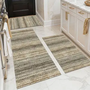 Three-piece kitchen rug set, non-slip and washable, abstract pattern kitchen hallway rug, soft and comfortable, suitable for sinks, floors, entrances, hallways and bathrooms.