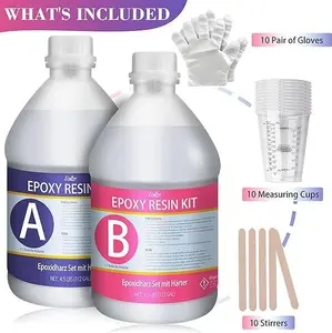 Epoxy Resin - 1 Gallon Crystal Clear Epoxy Resin Kit for Casting and Coating, Table Tops - Bubble Free Fast Curing 2 Part Art Resin for DIY Jewelry Making, Wood, Resin Molds, Countertop, River Table