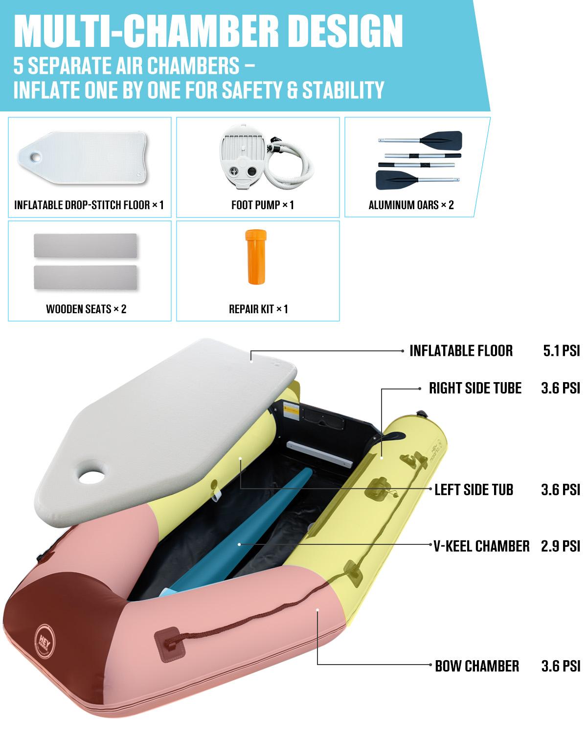 10' x 5' HEYMARINA Inflatable Boat Dinghy, Heavy Duty Blow Up Raft for Fishing, Family Adventure, Lakes, Rivers & Coastal Water 10' x 5' HEYMARINA Inflatable Boat Dinghy, Heavy Duty Blow Up Raft for Fishing, Family Adventure, Lakes, Rivers & Coastal Water