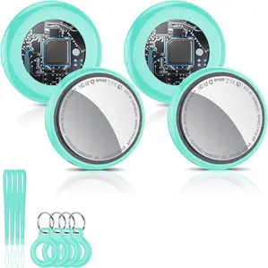 [Summervibes] Tukio GPS Tracker(iOS Only) for Cars & Pets - Mini Clear Design, Weatherproof Case, Anti-Lost Device, Works with Apple Find My iOS Only, IP67 Waterproof, Replaceable Battery - Smart Key Finder Remote