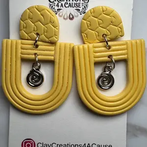 Polymer Clay Earrings Lightweight Handmade Round Design Textured Surface Ideal for Everyday Wear Comfortable Versatile Accessory