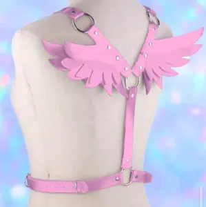 Bubblegum Pink Wings Harness Rave Festival Wear