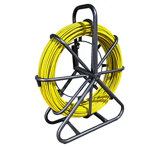 Heavy-Duty Non-Conductive Fiberglass Fish Tape Duct Rodder –Fiberglass Fish Tape Duct Rodder   Available in 1/4in x 328ft/656ft, 5/16in x 492ft – Steel Reel Stand, Cable Puller for Electrical Conduit and Wall Wire Installation – Multiple Size Options