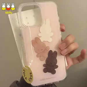 Kawaii MIFFY Rabbit Phone Case with A Cartoon Creative Cookie Shape Suitable for 16promax Female 15/14 Phone Cases 13/12/11