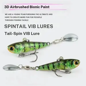 Spinner Tail Vib Fishing Lure, 3D Airbrushed Fish Scale, Bionic Coating, Metal Vibration Bait, Long Casting, Saltwater Freshwater