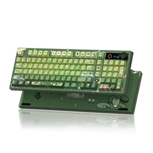 Womier L98 Wireless Gaming Keyboard, 98 Keys Mechanical Keyboard with Smart Display and Knob, Bluetooth/2.4GHz/USB-C Hot Swappable RGB Backlit with Number Pad for PC Mac
