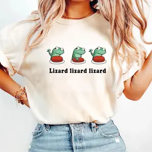 Lizard Lizard Lizard Meme Shirt, Unisex Lizard Shirts, Derpy Lizard Button Funny Meme T-shirts, Salamander Gecko Tee