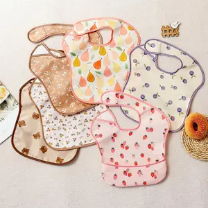Fruit Print Baby Bibs, 3 Counts/set Soft Breathable Baby Bibs, Baby Bibs for Boys & Girls, Baby Essentials, Newborn Baby Stuff, Adjustable Bib Straps