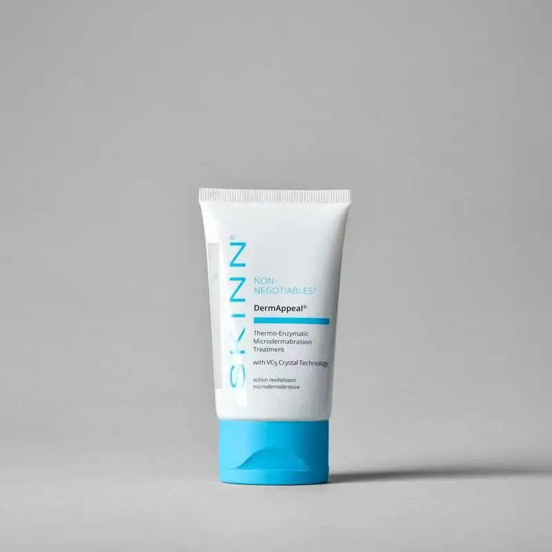 SKINN Cosmetics DermAppeal Microdermabrasion BeautyTreatment w/ V5 Crystal Technology Facial Exfoliate Tube - Powerful Microdermabrasion Skincare Treatment for All Skin Types Brightening Exfoliating Moisturizing Chemical Exfoliant