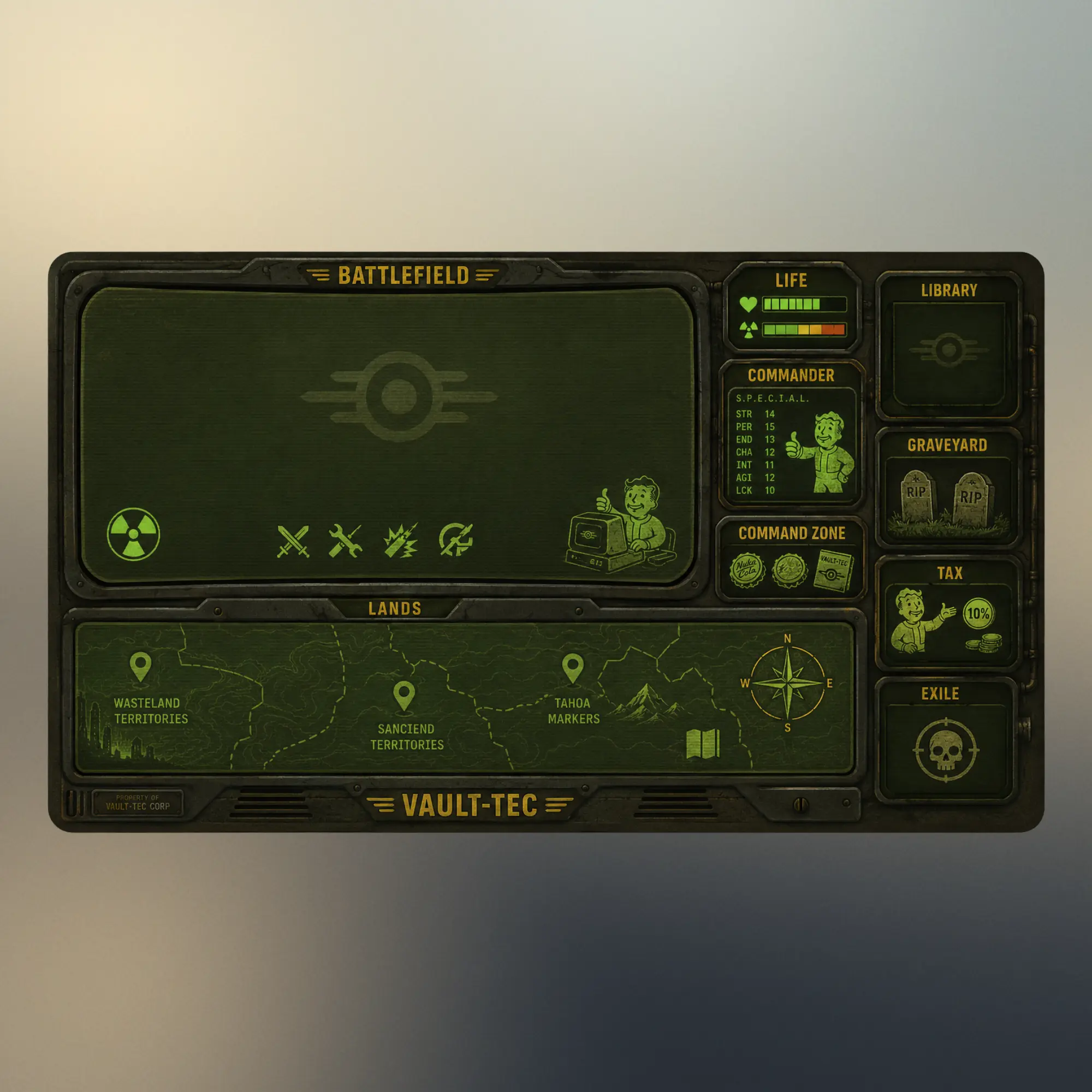 Fallout Castle Wall Playmat, MTG Desk Mat With Zones, Magic The Gathering Mousepad, TCG Pad