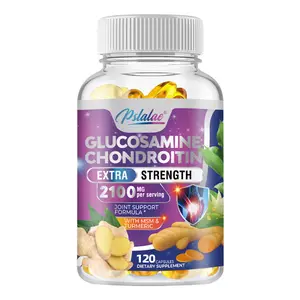 Pslalae Glucosamine Chondroitin MSM Complex - Turmeric, Frankincense, Quercetin, for Joints, Back, Hands, Bones, Knees & Mobility, Triple Strength Glucosamine Sulfate - 120 Capsules