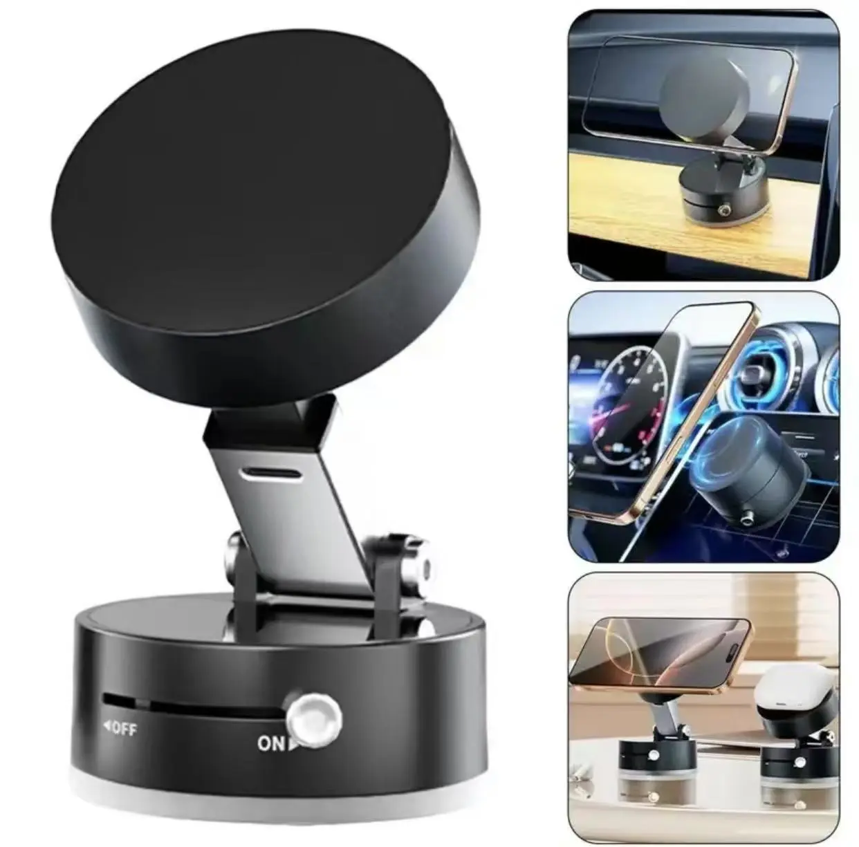 Rotatable Magnetic Phone Holder-Strong Suction Mount for Magsafe, ideal forCar/Mirror/Gym/Shower/or Smooth Surface,Compatible with All Smartphones