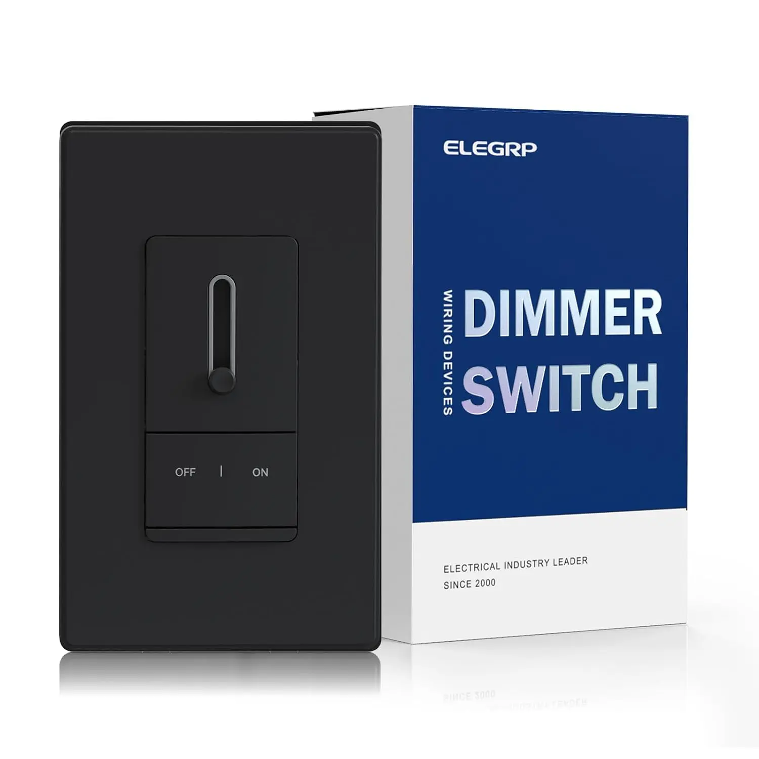 Slide Dimmer Light Switch, Universal Dimmable LED Lighting Control, Single Pole or 3 Way Dimmer Switches for Led Lights, Wall Plate Included, UL Listed, 1 Pack, Matte Black