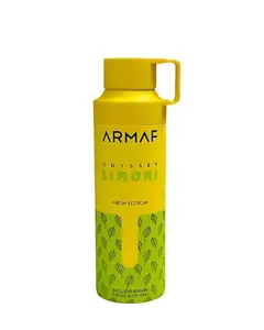 Armaf Odyssey Limoni Fresh 200ml Unisex Deodorant Spray - Lemon Zest Top Notes, Gentle Herbal Blend, Bright Citrus Base Aroma, Beauty & Personal Care, Body Care Item