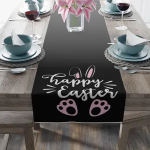 Happy Easter Table Runner (Cotton, Poly), Holiday Table Runner, Easter Bunny