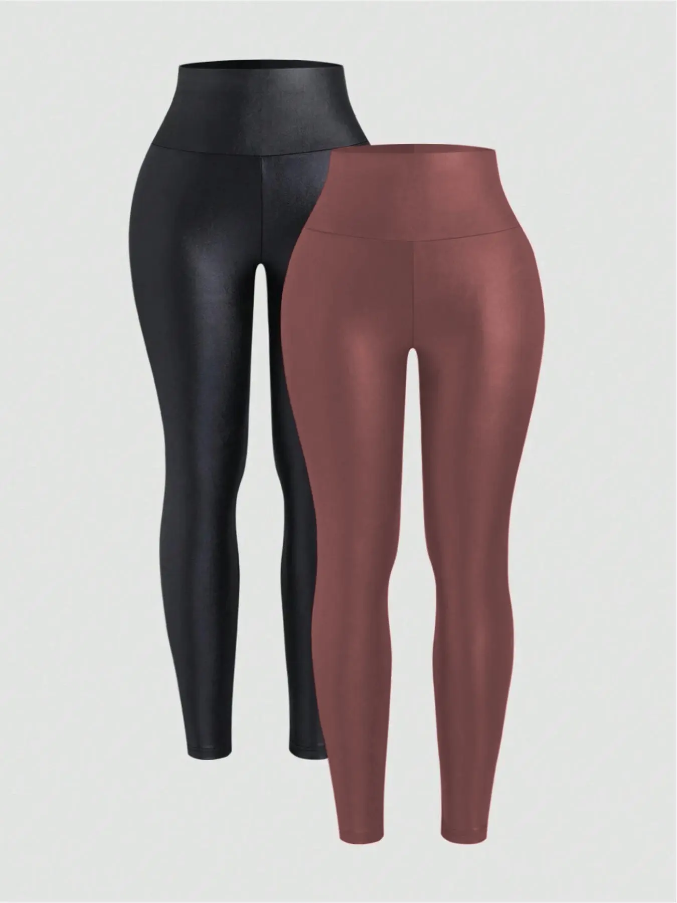 PU Women's Simple Y2K Style Aesthetic Casual Everyday Sexy Basic Layer Leggings, Womenswear