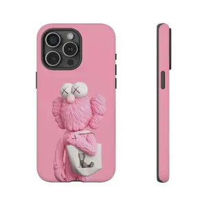 Pink Kaw Cartoon Design Personalized iPhone Protective Themed Phone Case Premium Matte Texture, Protection, Shockproof,  Anti-Fingerprint For IPhone 17-12, Pro Max, Pro Plus, and Samsung S25-22 Protection Safety
