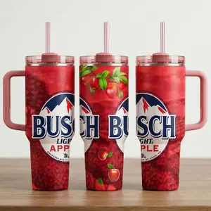 B.Light Apple 20oz/30oz/40oz Stainless Steel Tumbler – Double Wall Vacuum Insulated Travel Mug, Red Beverage Inspired Drinkware Gift