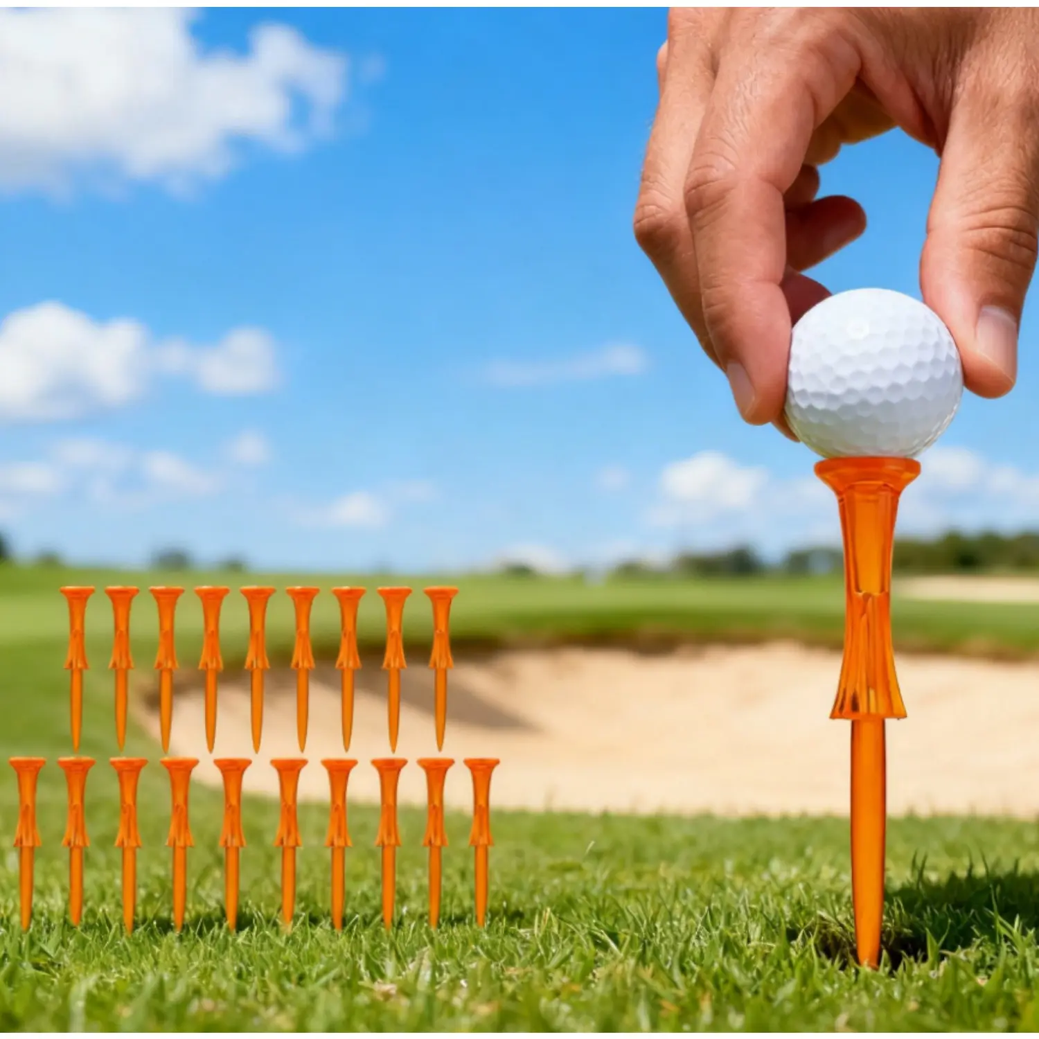 50Pack 3-1/4" Plastic Golf Tees Orange Excellent Durability and Stability Tees |Golf Plastic Tees Reduced Friction & Side Spin - Home Improvement.