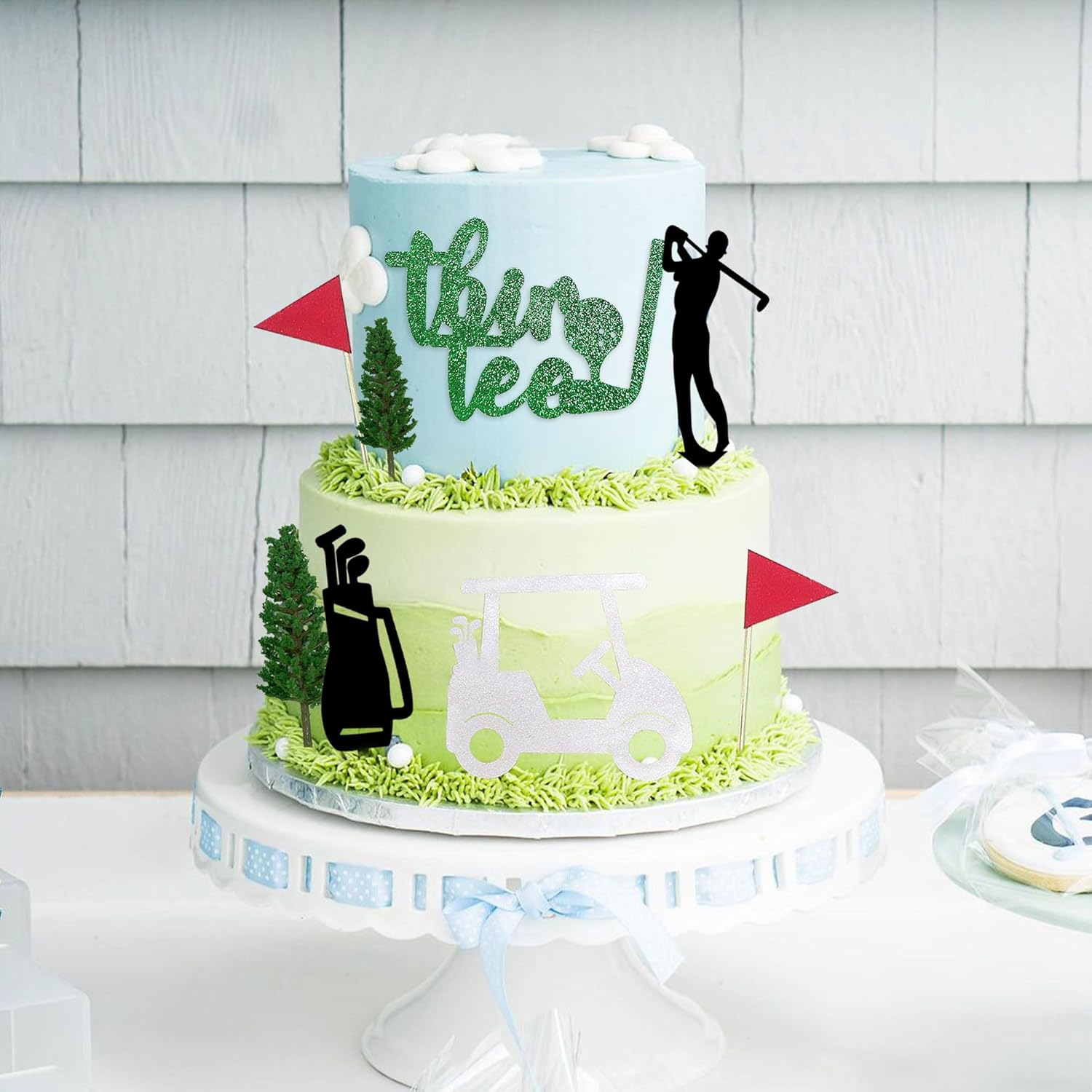 LaVenty Golf 30th Birthday Cake Decoration 30th Birthday Decorations for Men Thir Tee Cake Topper for Golf Sports Theme birthday Party Decorations