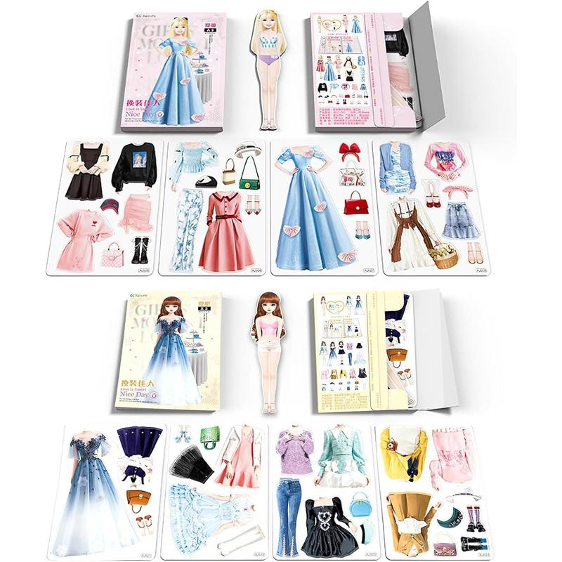 Magnetic Dress Up Paper Dolls for Girls Ages 4-7, Pretty Princess Game Paper Dolls Dress Up Toys, Creating Imaginative Birthday Gifts7