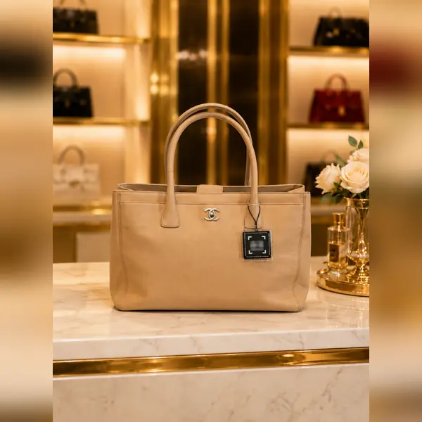 Pre-owned CHANEL - Tote Bags Cerf Executive Leather Tote Bag Beige Silver Hardware LA23267321
