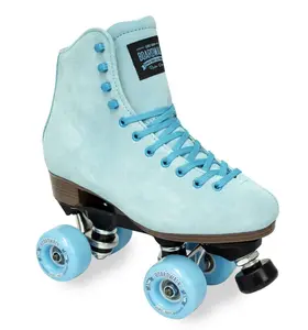 Sure-Grip Pastel Roller Skates - Men's 5/Women's 6 Quad Skates with Pastel Suede Boot & 57mm Wheels for Outdoor Adventures