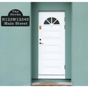 Address Plaque Round Top - Metal Wall Art