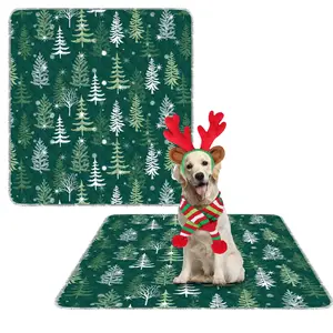 Reusable Washable Dog Pads, Medium Size Pet Training Mats, Waterproof Anti-Slip Pee Pad, Unscented Forest Design