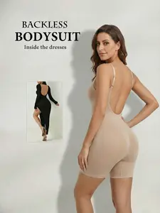 High Compression Backless Body Shaper - Tummy Control & Thigh Slimming Faja Bodysuit, Seamless Butt Lifter Shapewear for Women, Low Back Support for Hourglass Figure, Fajas Colombianas Shapewear
