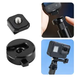 Mini Quick Release Base Adapter for Insta360 X3 Gopro 1/4 Interface Aluminum Alloy Mount Board Lightweight 22g Single Hand Fast Detachable