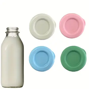 2pcs Silicone Replacement Caps, Reusable Milk Bottle Caps, Fits Stanpak and Libby Glass Bottles, Durable and Easy to Clean