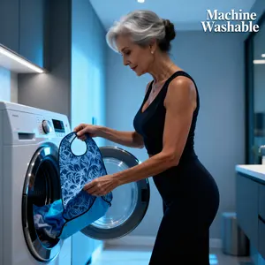 Adult Eating Apron Wind Series, Elderly Meal Bib, Waterproof Oil-Proof Saliva Towel, Multifunctional Adult Apron, Anti-Slobber Mouth Guard