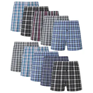 【JupiterSecret】10PCS Men's Underwear Woven Boxers for Men
