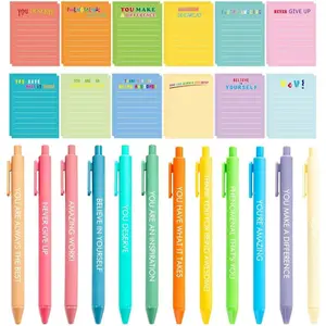 24 Sets Employee Appreciation Gifts Funny Inspirational Sticky Notepads with Sayings Pens Motivational Sticky Notes  Notes Gifts for Teacher Nurse Students Office Supplies