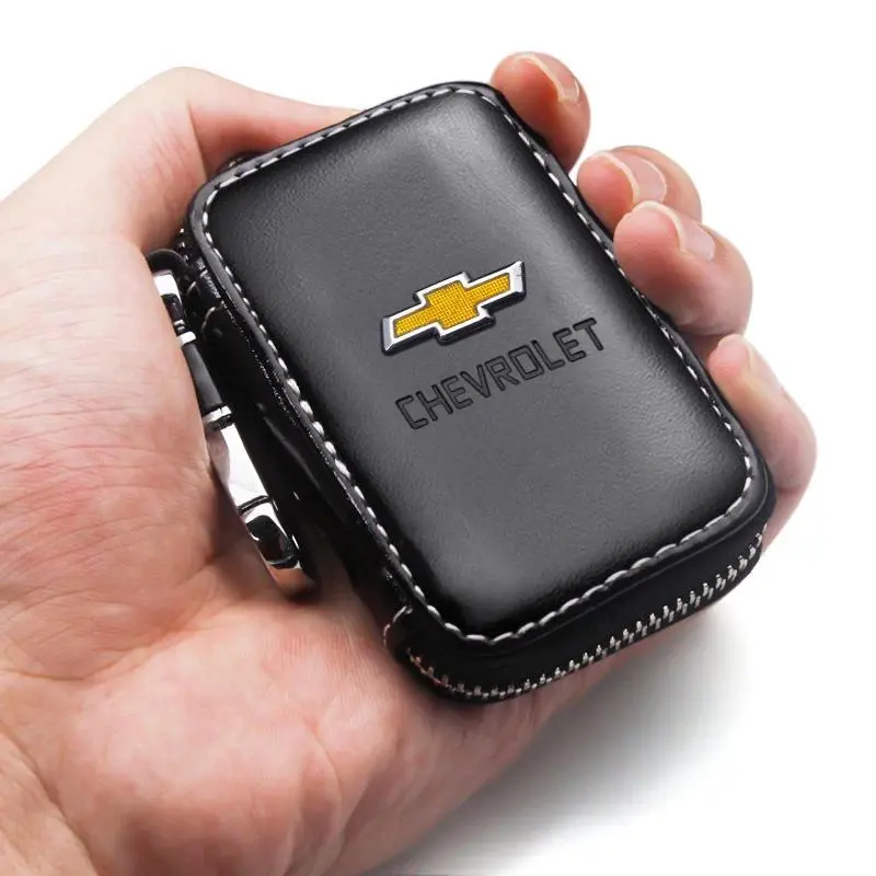 PU Leather Key Fob Car Key Cover for Spark Silverado Trailblazer Cruze Captiva Lacetti, Multi-Functional Fashion Car Accessory, Stylish Automotive Gear