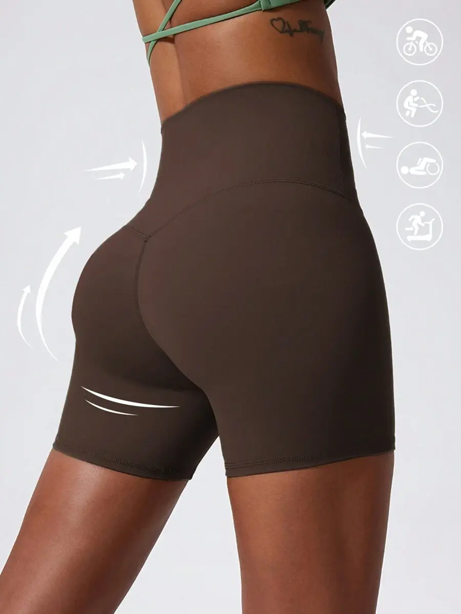 SLAYFIT High Elasticity Nude Yoga Shorts/Cycling Shorts, Suitable For Running, Fitness, Cycling And Other Sports, Women's Sweat-Wicking Breathable Tight Shorts Summer