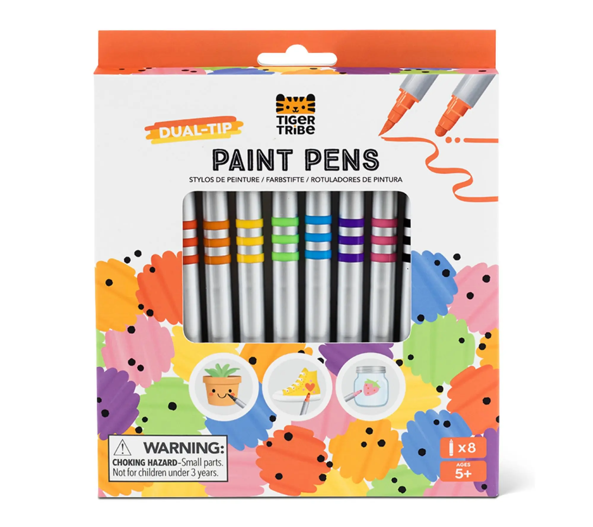 Tiger Tribe Dual Tip Paint Pens 8 Vibrant Colors Tiger Tribe Dual Tip Paint Pens 8 Vibrant Colors