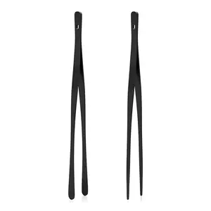 Kitchen Tongs for Cooking - 2PCS 12" Stainless Steel Cooking Tongs Tweezers, Metal Fine Kitchen Utensils with Precision Serrated Tips, Professional Chef Tweezers for Serving, BBQ, Pasta, Salad
