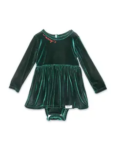 Worthy Threads Emerald Velvet Holiday Bubble Romper for Babies & Toddlers baby